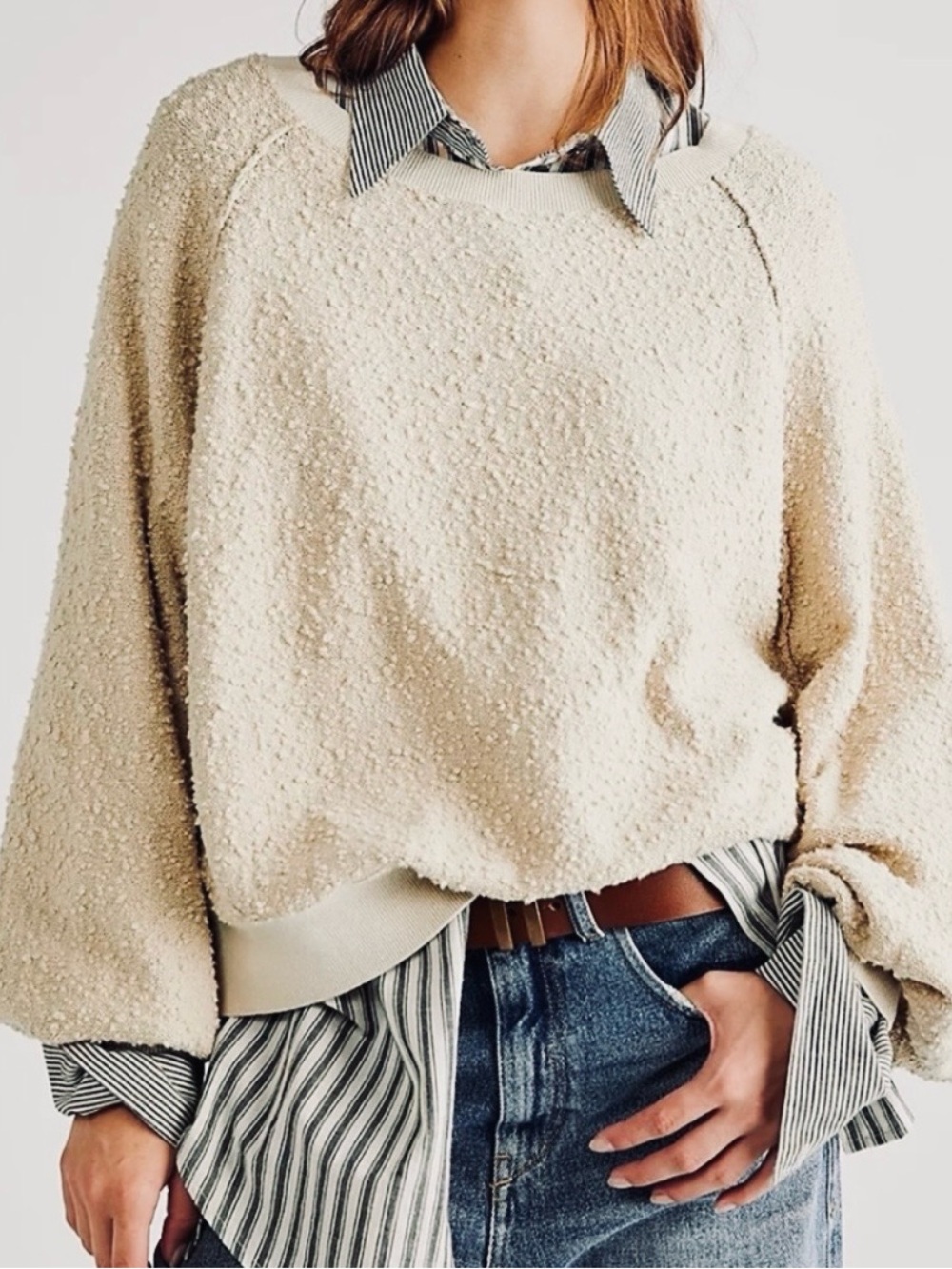Free People Found My Friend Pullover in tan size Medium-NWT - Picture 1 of 11
